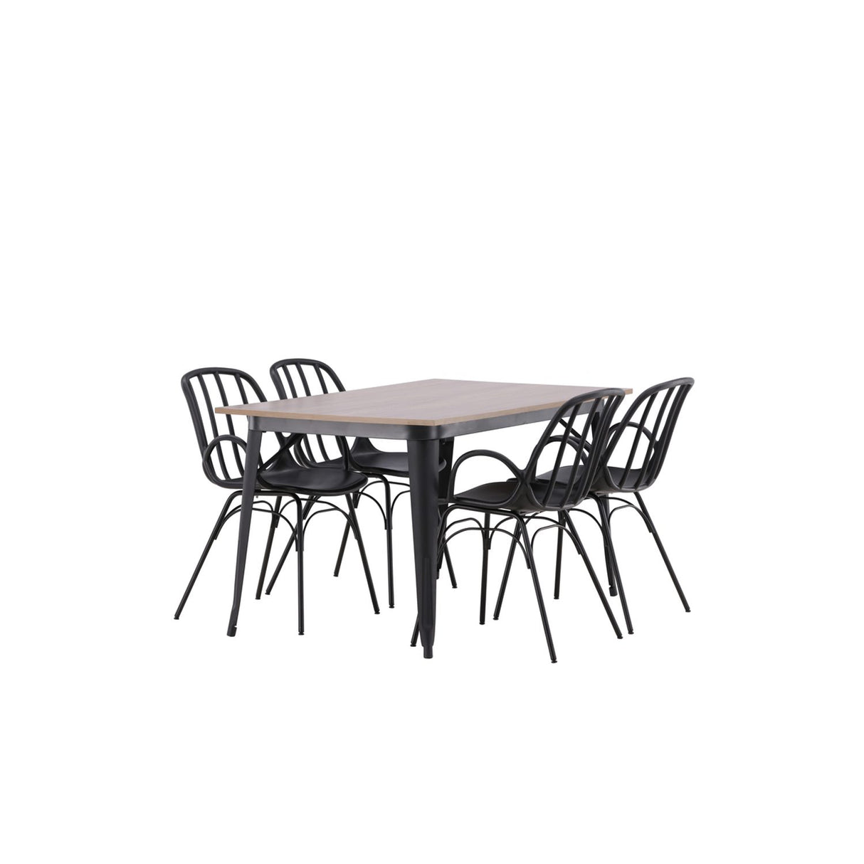 Tempe, Dyrön Rektangulär matgrupp Svart, Valnöt, 140 x 80
