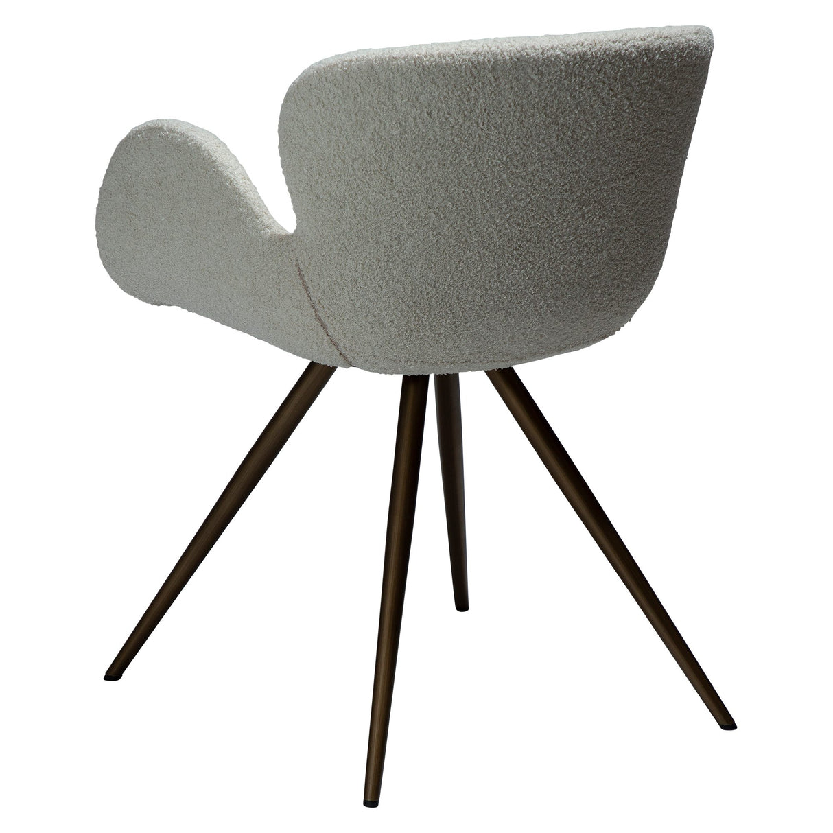 Gaia Stol Dove Bouclé, Antique Brass