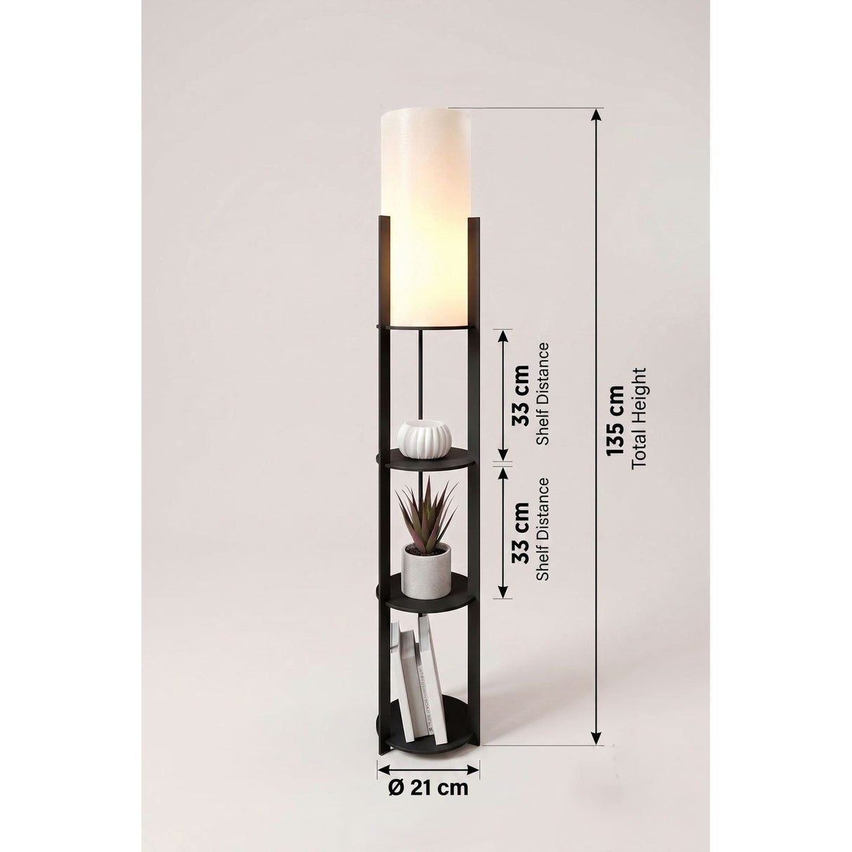 Tirana (H 135 cm) Golvlampa Svart