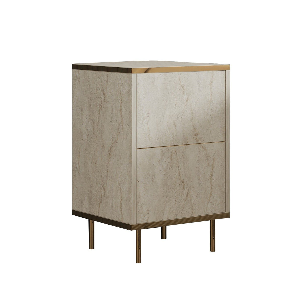 Bilbao Travertine / Gold Nattduksbord