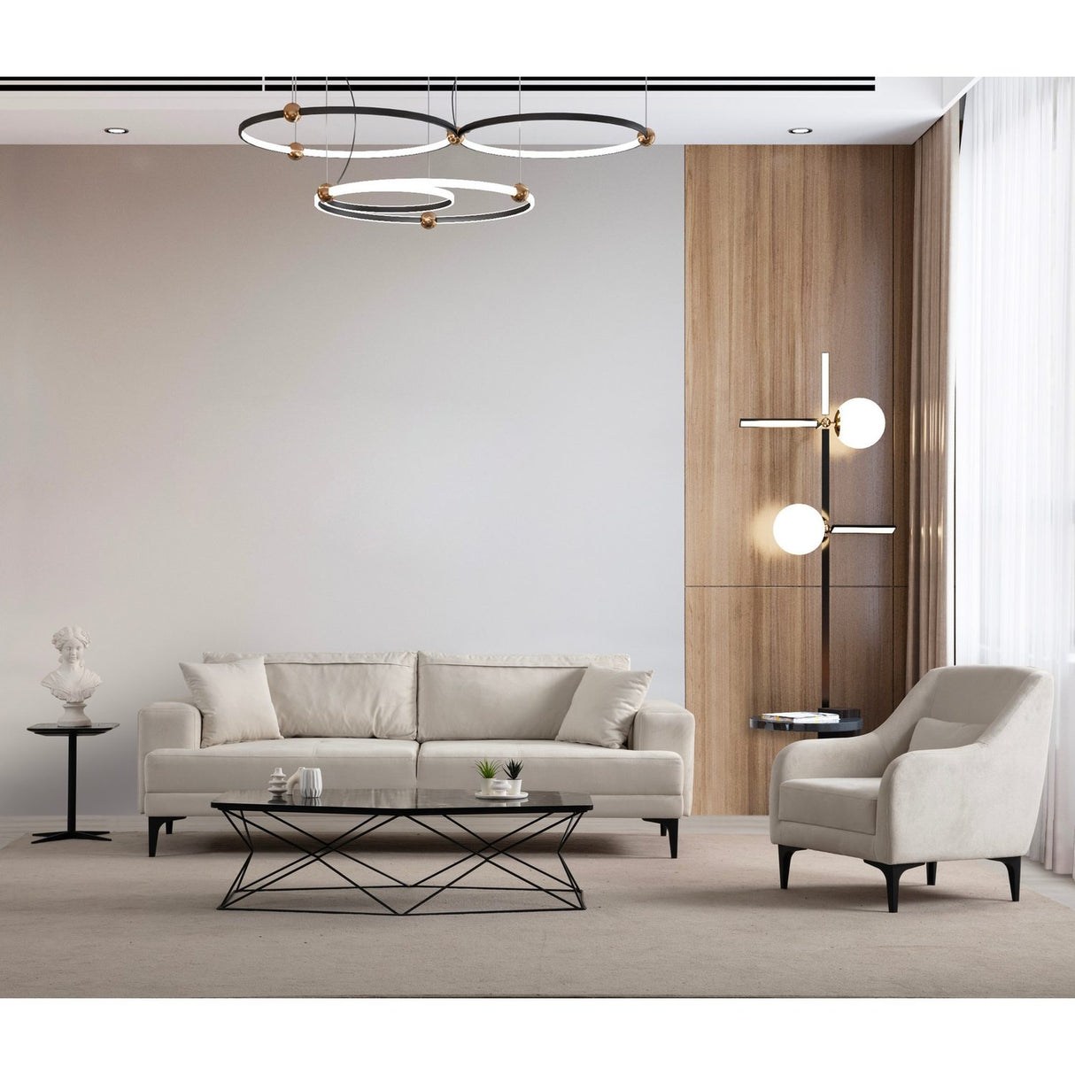 Harare 3-sits (234 x 100 x 78 cm) 3-sitssoffa Ecru