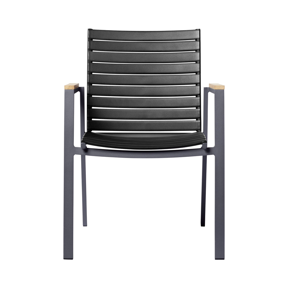 Mood Extreme Trädgårdsstol i Teak och Antracit Aluminium Breda lameller