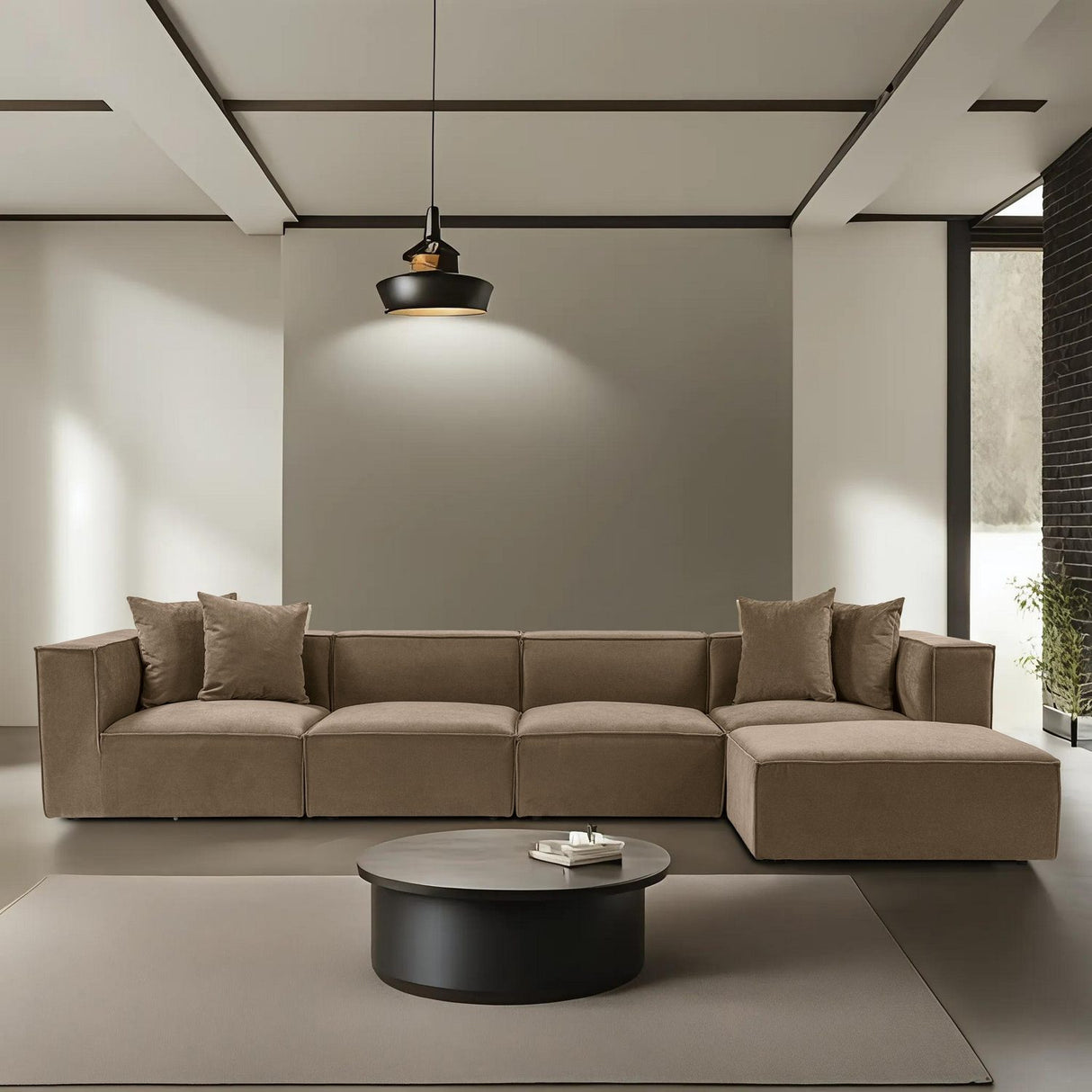 Sora (350 x 65 x 190 cm) Hörnsoffa Brun