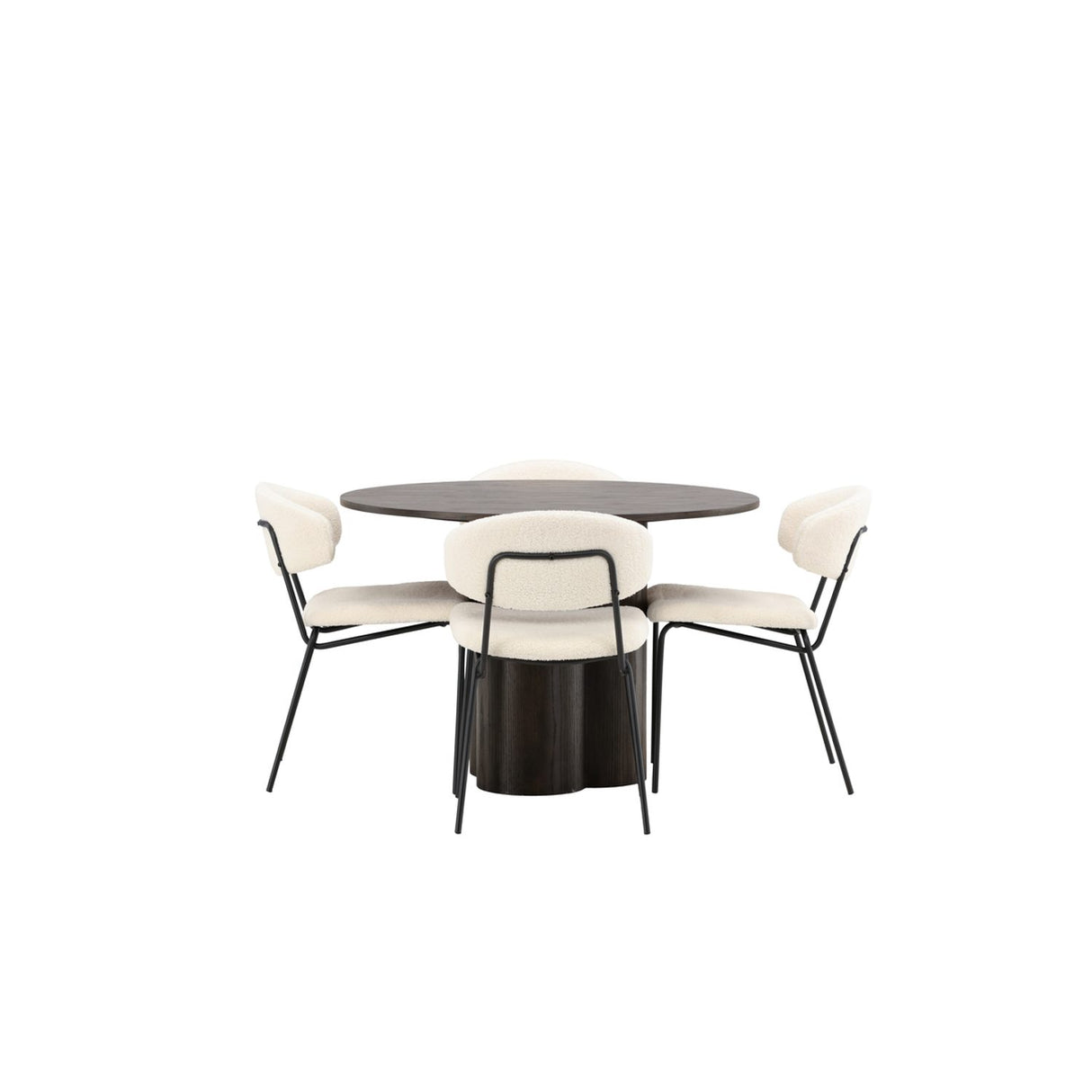 Olivia, Chico Rund matgrupp Vit, Mocka, 4st