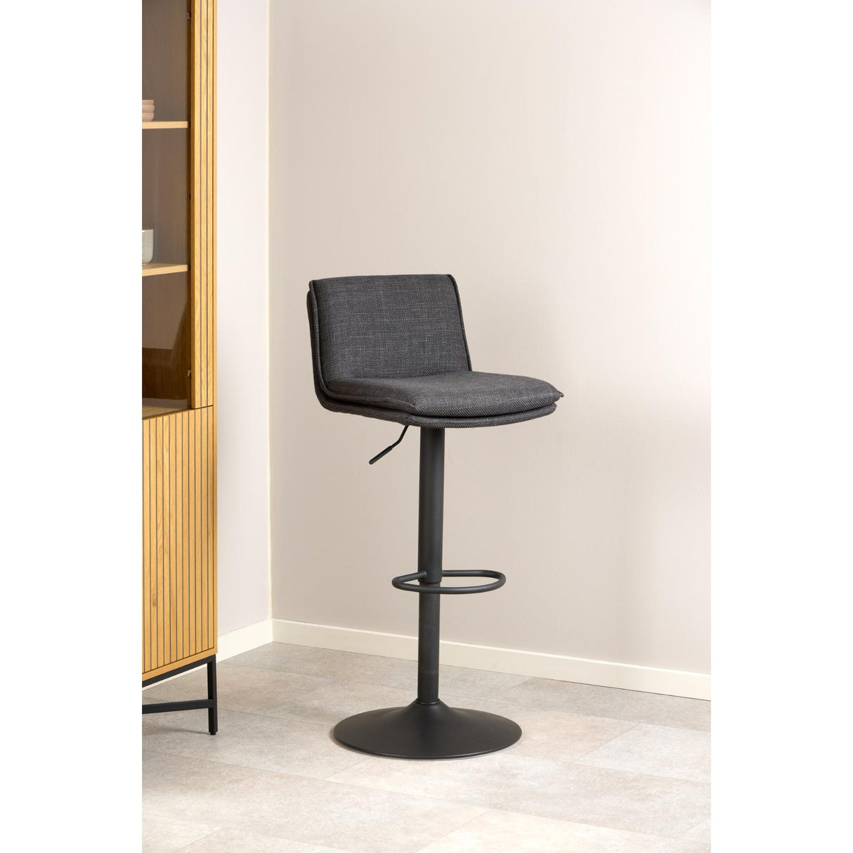 Cranston Barstol Basel tyg Mörkgrå