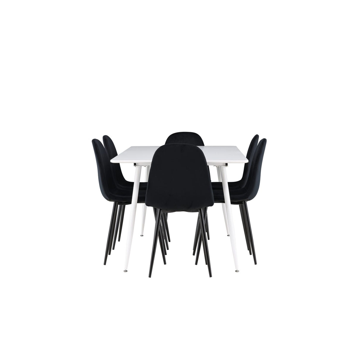 Silar, Polar Rektangulär matgrupp Svart, Vit, 180 x 90