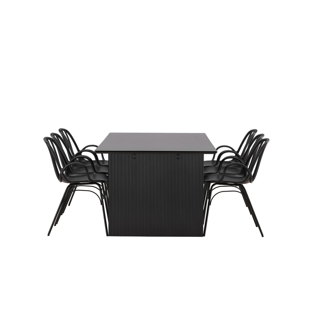 Vail, Dyrön Rektangulär matgrupp Svart, Svart, 200 x 100
