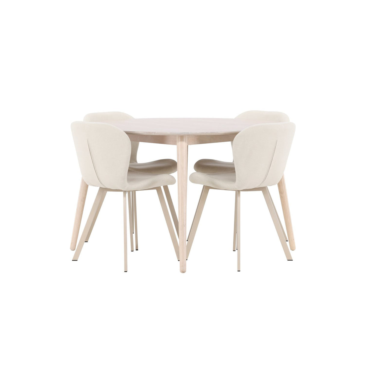 Flora, Lilja Runt matgrupp Beige, Vitlasyr, ⌀120