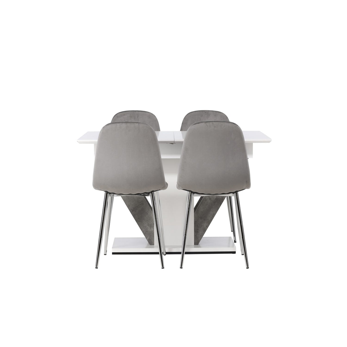 Disa, Eva Rektangulär matgrupp Silver, Grå,Vit, 120 x 80
