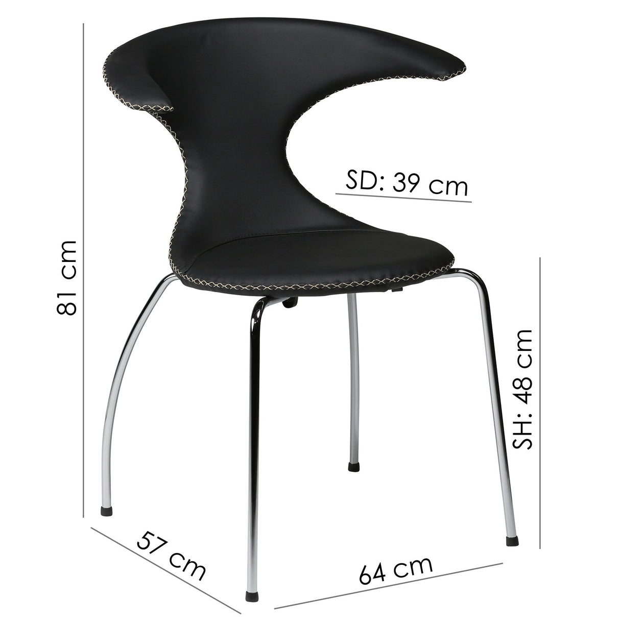 Flair Stol Light Brown Leather, Chrome