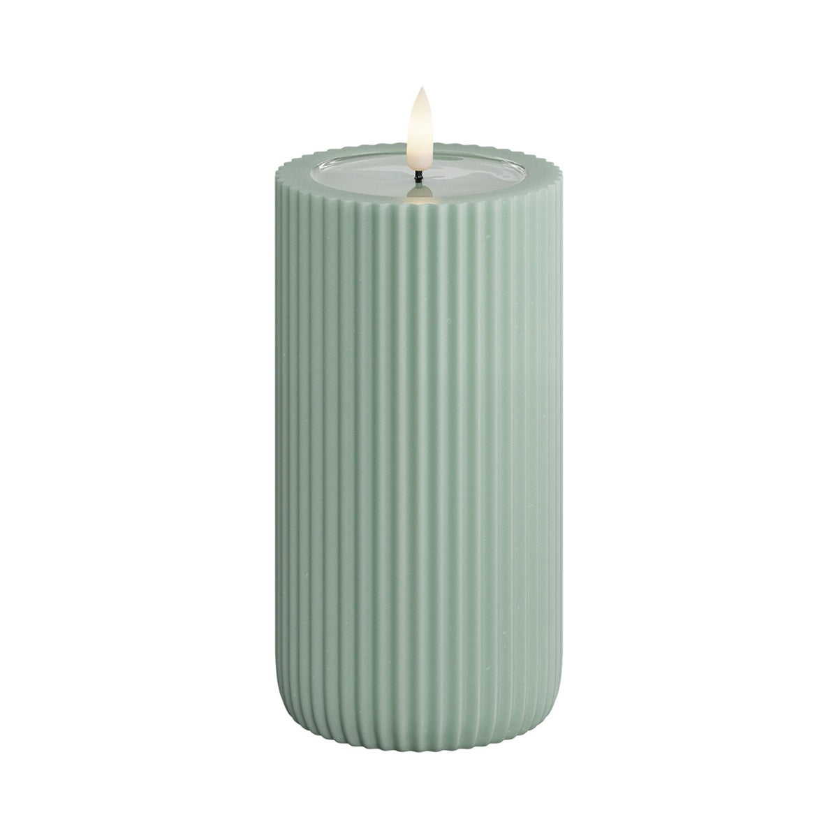Unique led blockljus stripe sage green LED-blockljus 8x15 cm