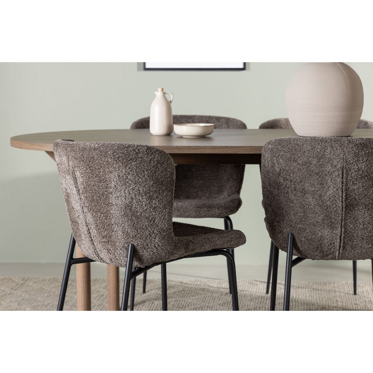 Andy, Modesto Oval matgrupp Svart,Brun, Natur, 180 x 90