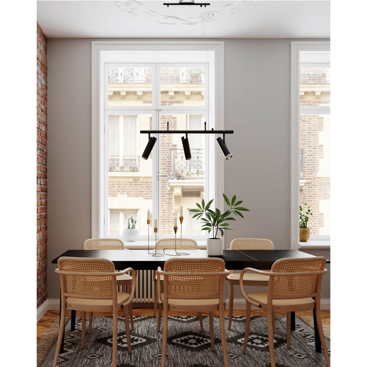 Puls Bar Taklampa 3 Svart Matt