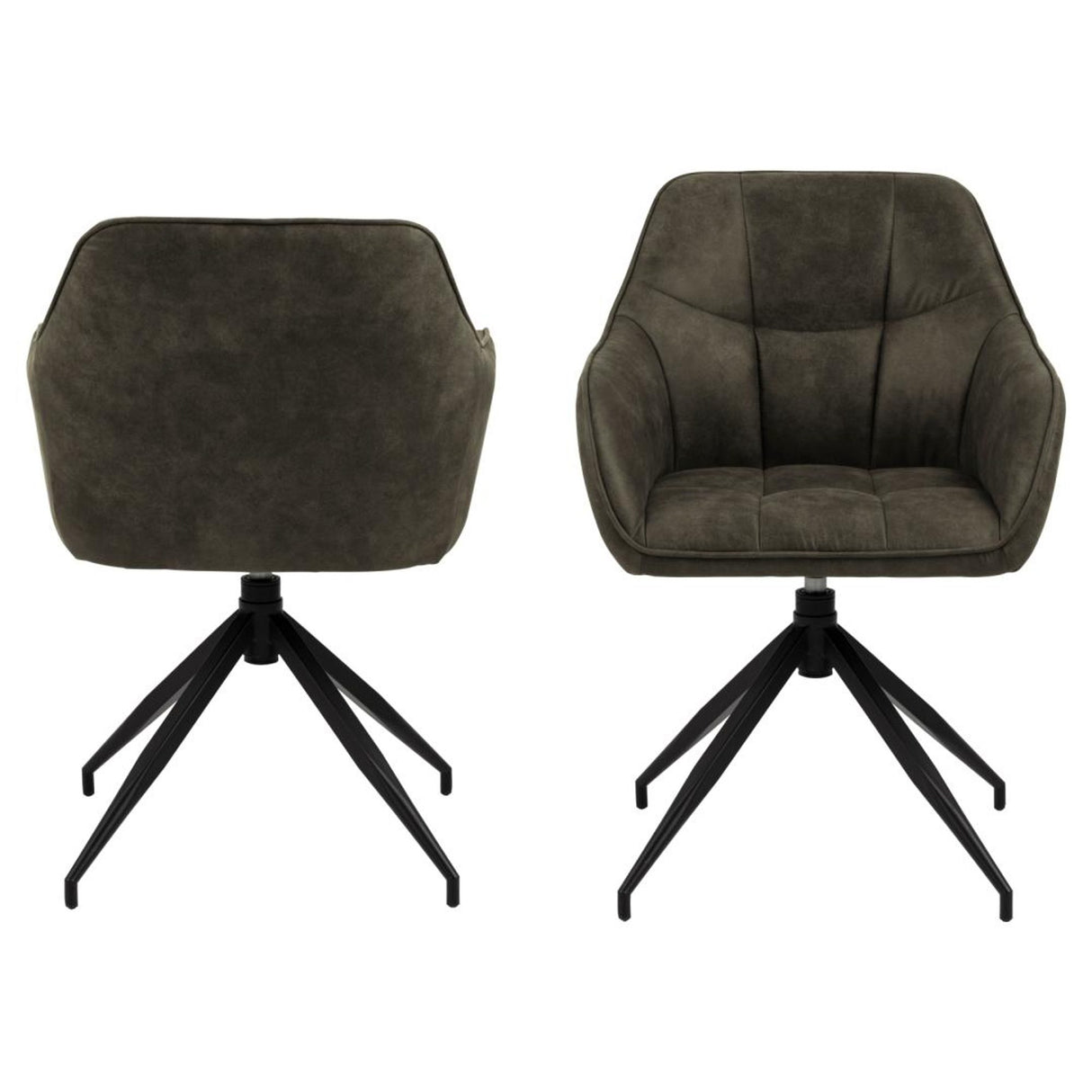 Laval Karmstol Snurr Preston tyg Olivgrön