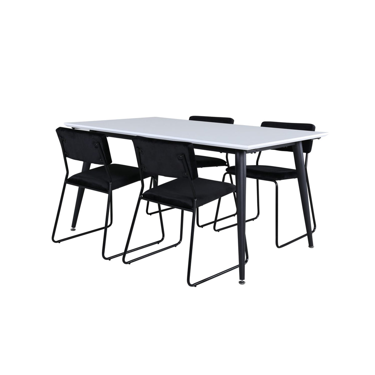Jimmy, Kenth Rektangulär matgrupp Svart, Svart,Vitt, 150 x 90