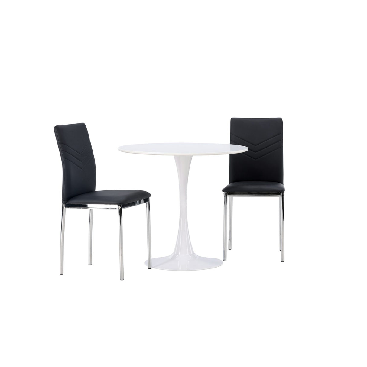 Hamden, Lily Rund matgrupp Svart,Silver, Vit, ⌀80