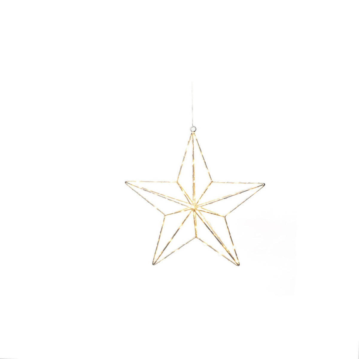 Metall hängande 90 amber LED 36 cm Julstjärna Inne Silver