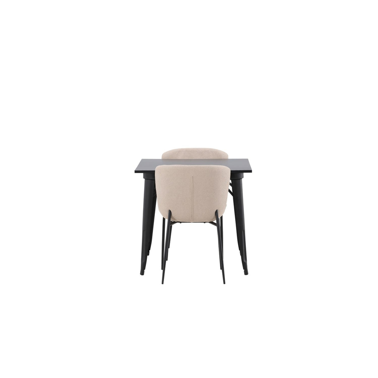 Tempe, Modesto Rektangulär matgrupp Beige, Svart, Svart, 80 x 80