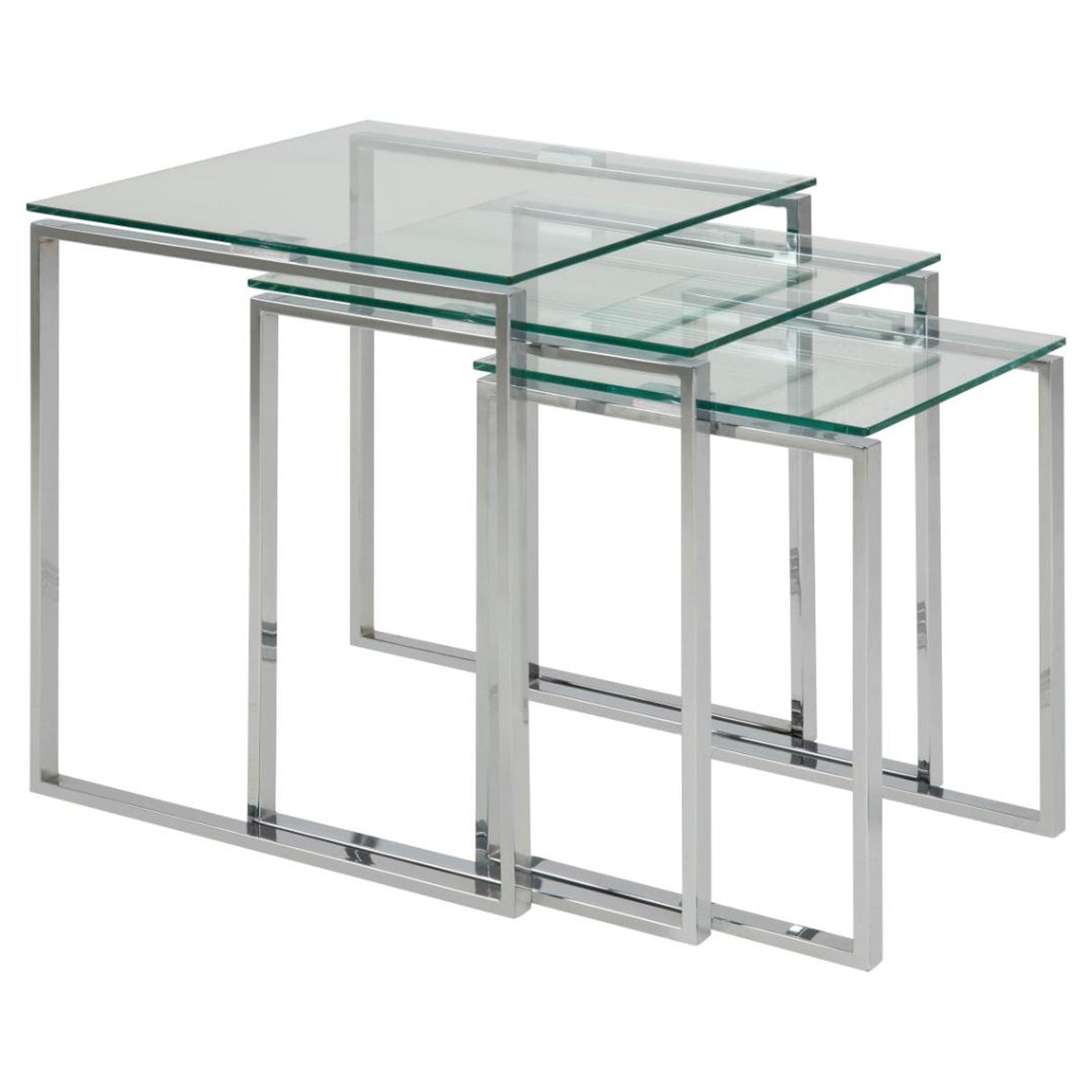 Benz Satsbord 55x50x50 cm Krom/Glas