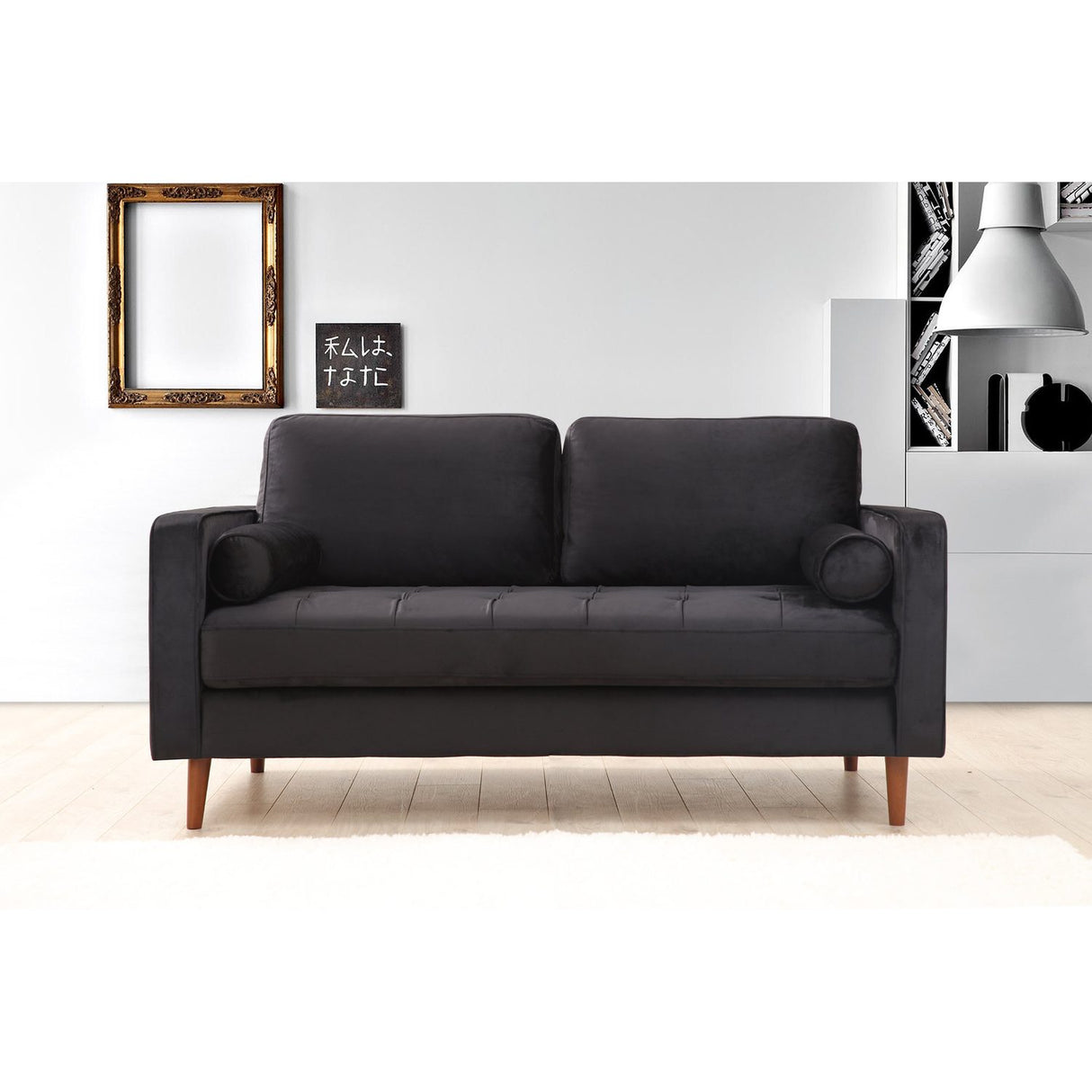 Verona (175 x 90 x 70 cm) 2-sitssoffa Svart ek