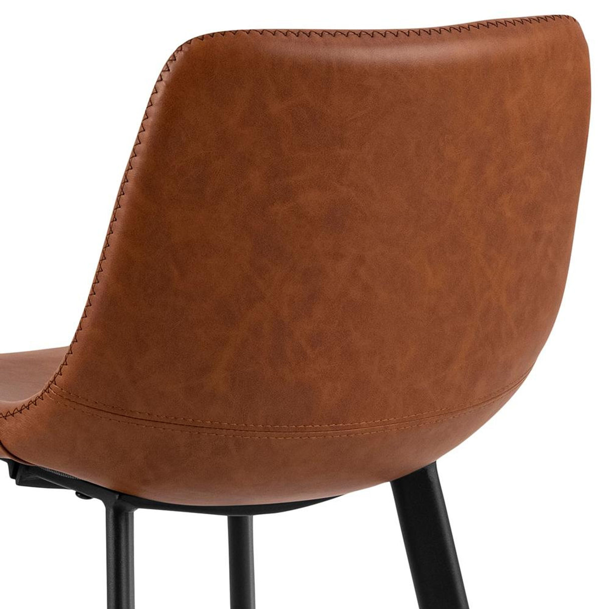 Mathilde Barstol Låg PU Retro Konjak