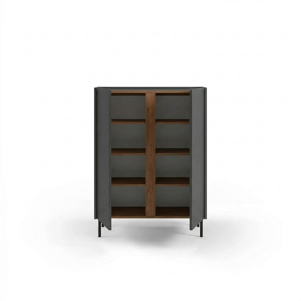 Lucile (90 x 120,4 x 40,5 cm) Sideboard Antracit naturlig ek svart