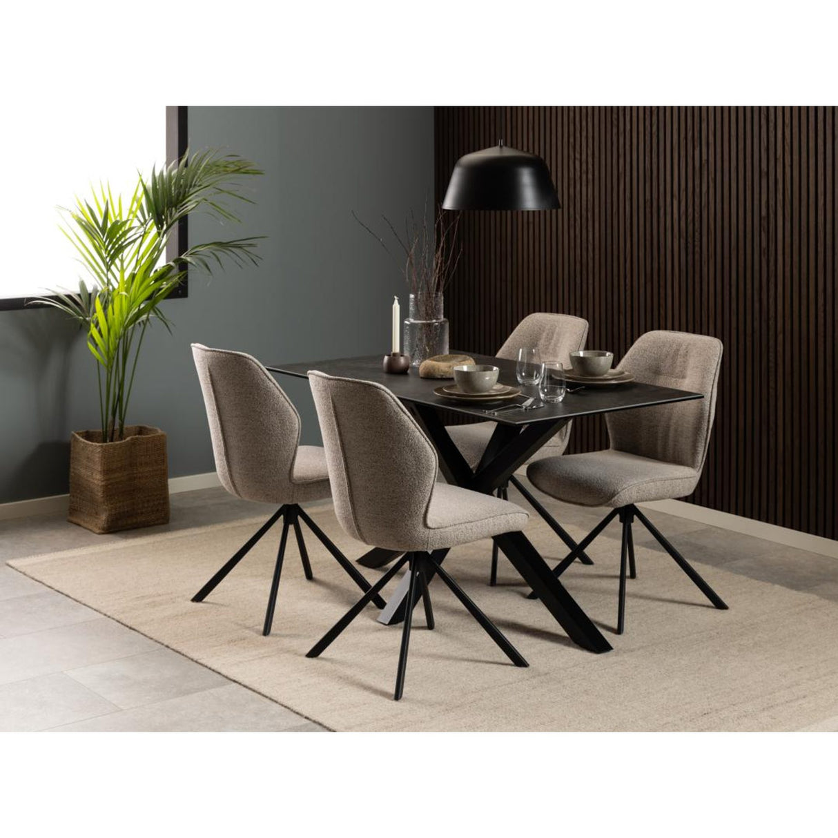 Millau Matstol Monza tyg Beige