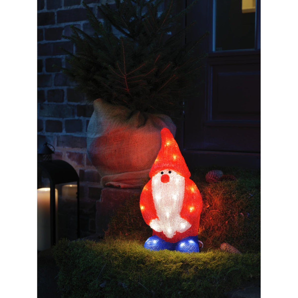 Tomte akryl 36cm 32 Led Ljusdekoration Ute