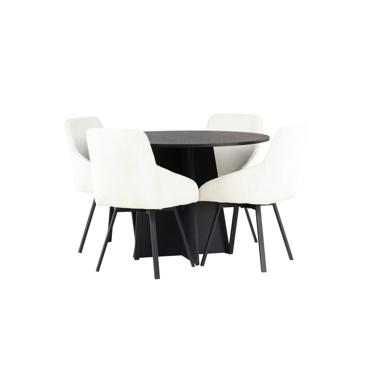 Rosie Rund matgrupp Beige,Svart, Svart, ⌀110