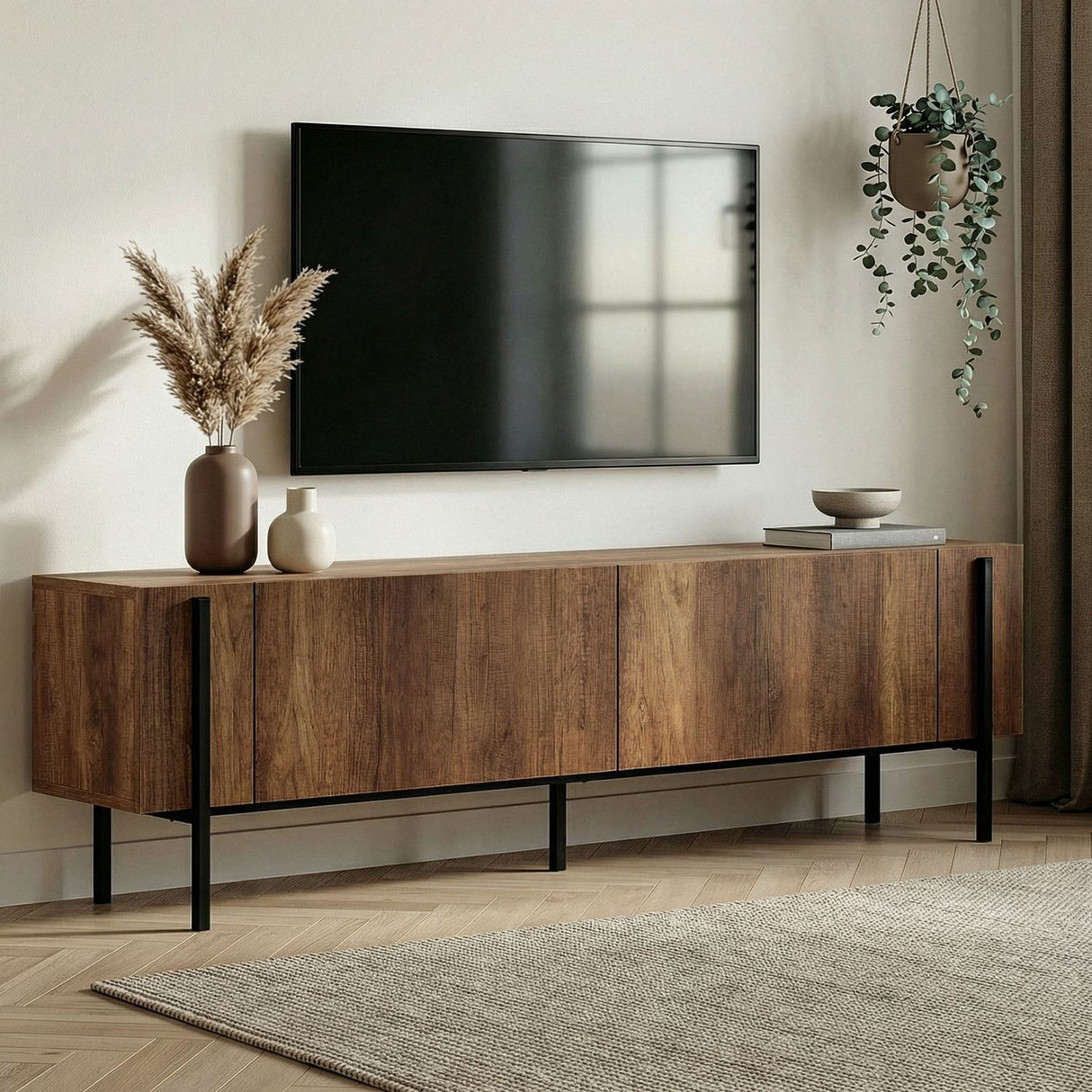 Carlito TV-bänk Barok Walnut Black