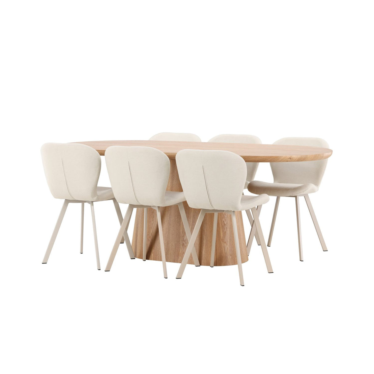 Stjärnö, Lilja Oval matgrupp Beige, Natur, 200 x 90