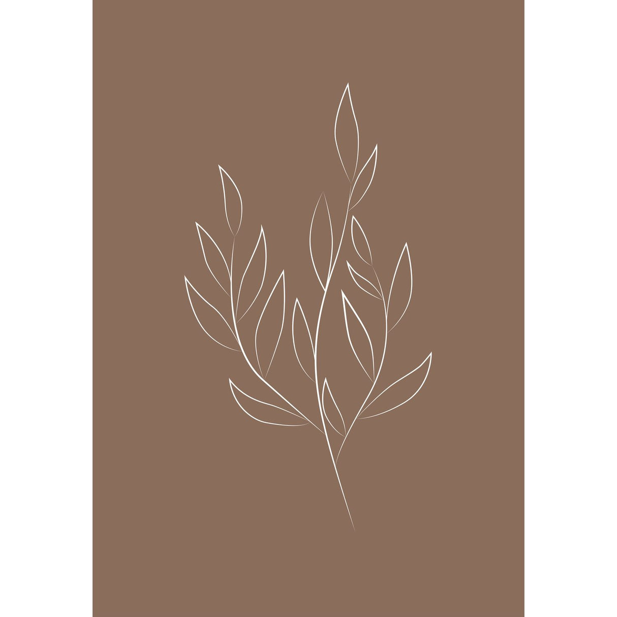 Ritat blad Poster Brun, 70 x 100 cm