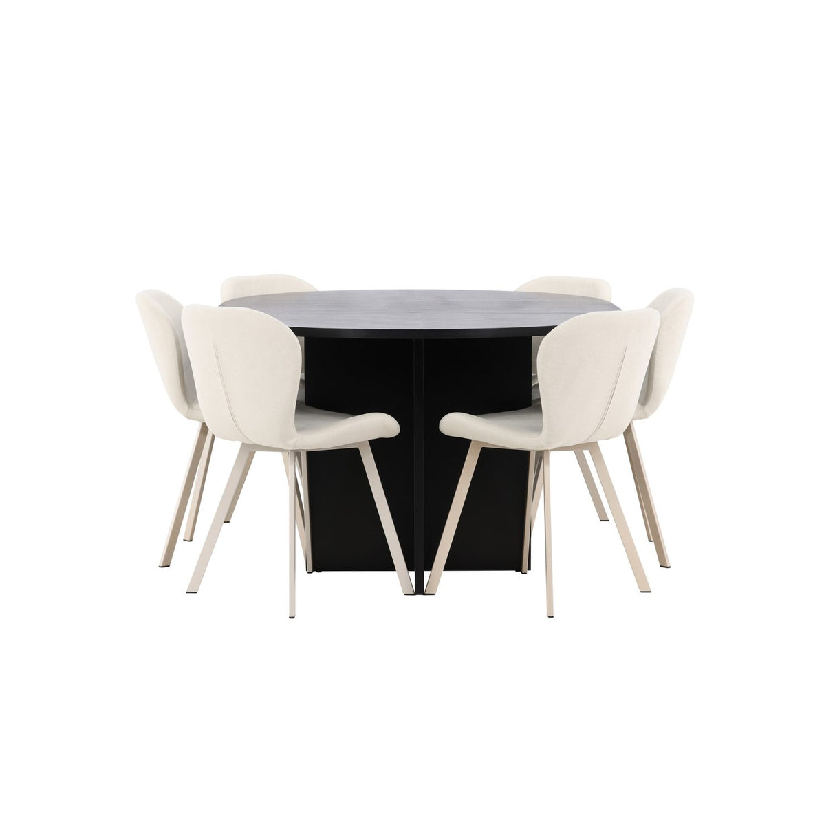 Strada, Lilja Oval matgrupp Beige, Svart, ⌀120