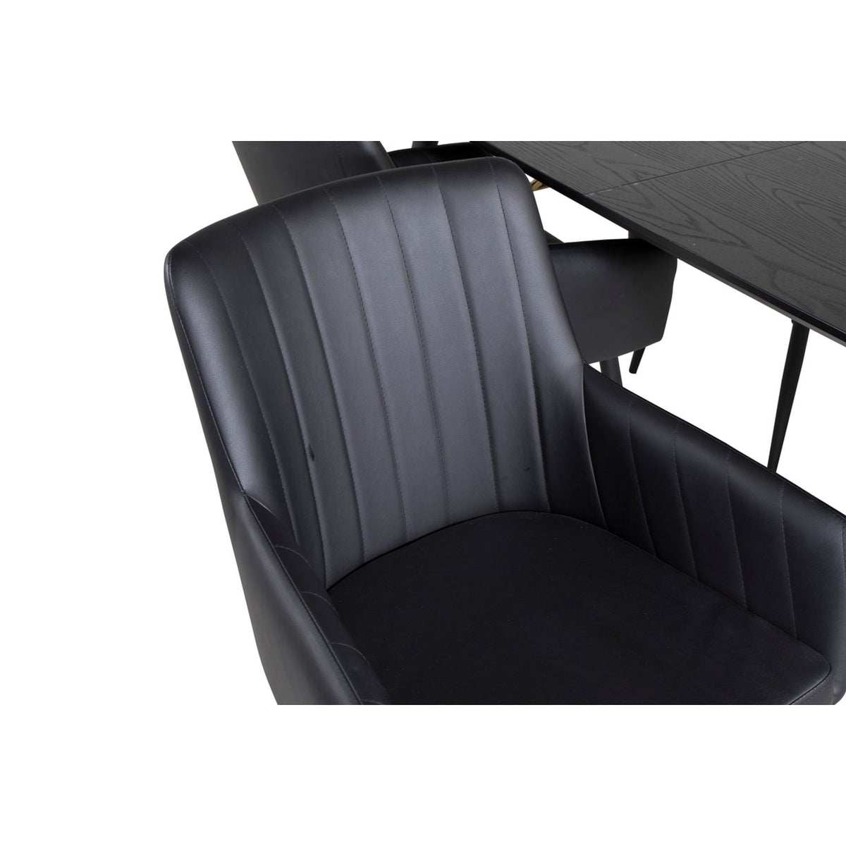 Gold, Comfort Rektangulär matgrupp Svart, Svart, 180 x 85
