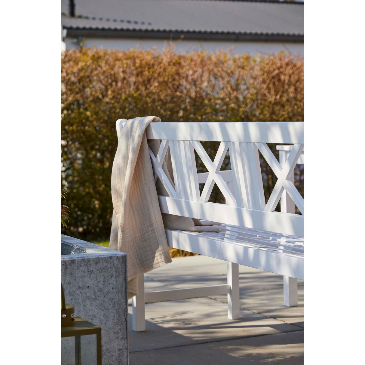 Rosenborg Trädgårdsbänk 3 personer 150x59 cm Vit