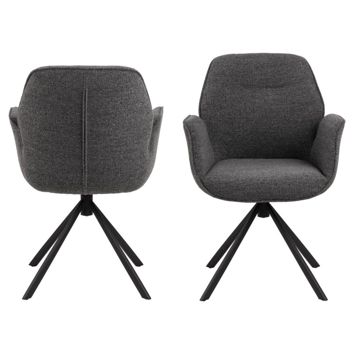 Millau Karmstol Snurr Monza tyg Antracit