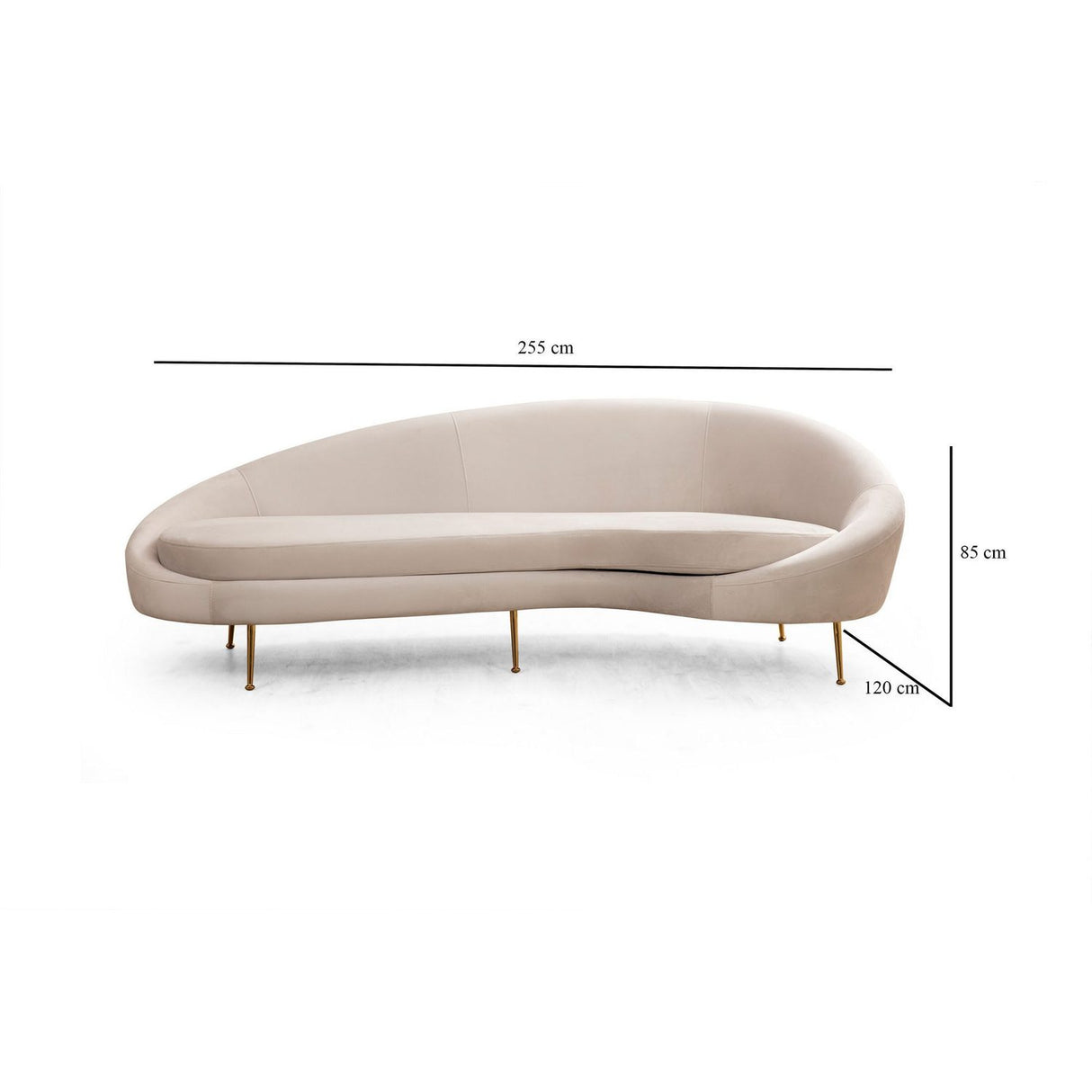 Oslo (255 x 120 x 85 cm) 3-sitssoffa Beige, Höger