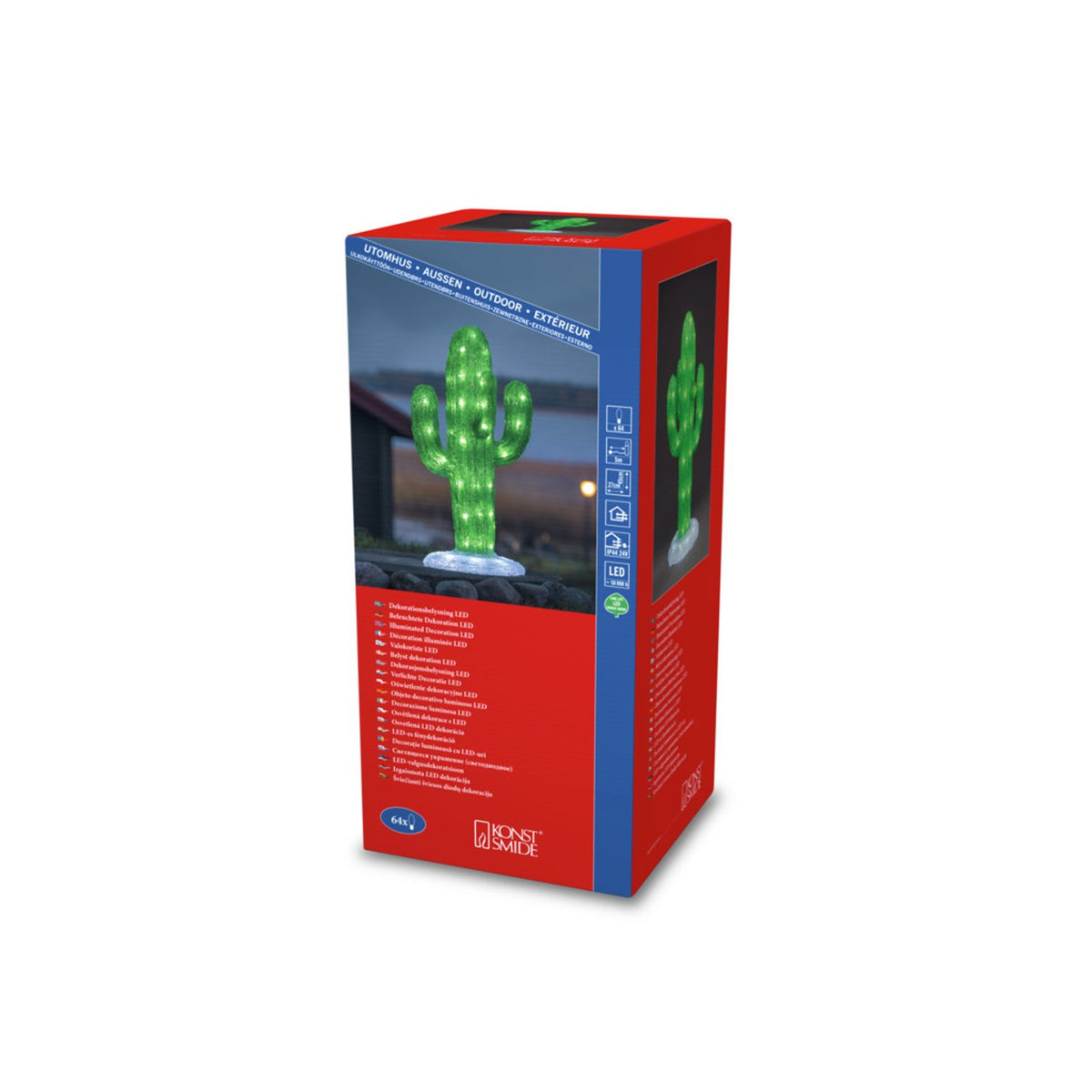 Kaktus akryl 45cm LED Ljusdekoration Ute