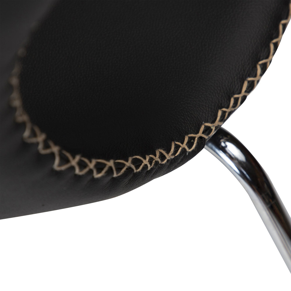 Dolphin Stol Black Leather, Chrome