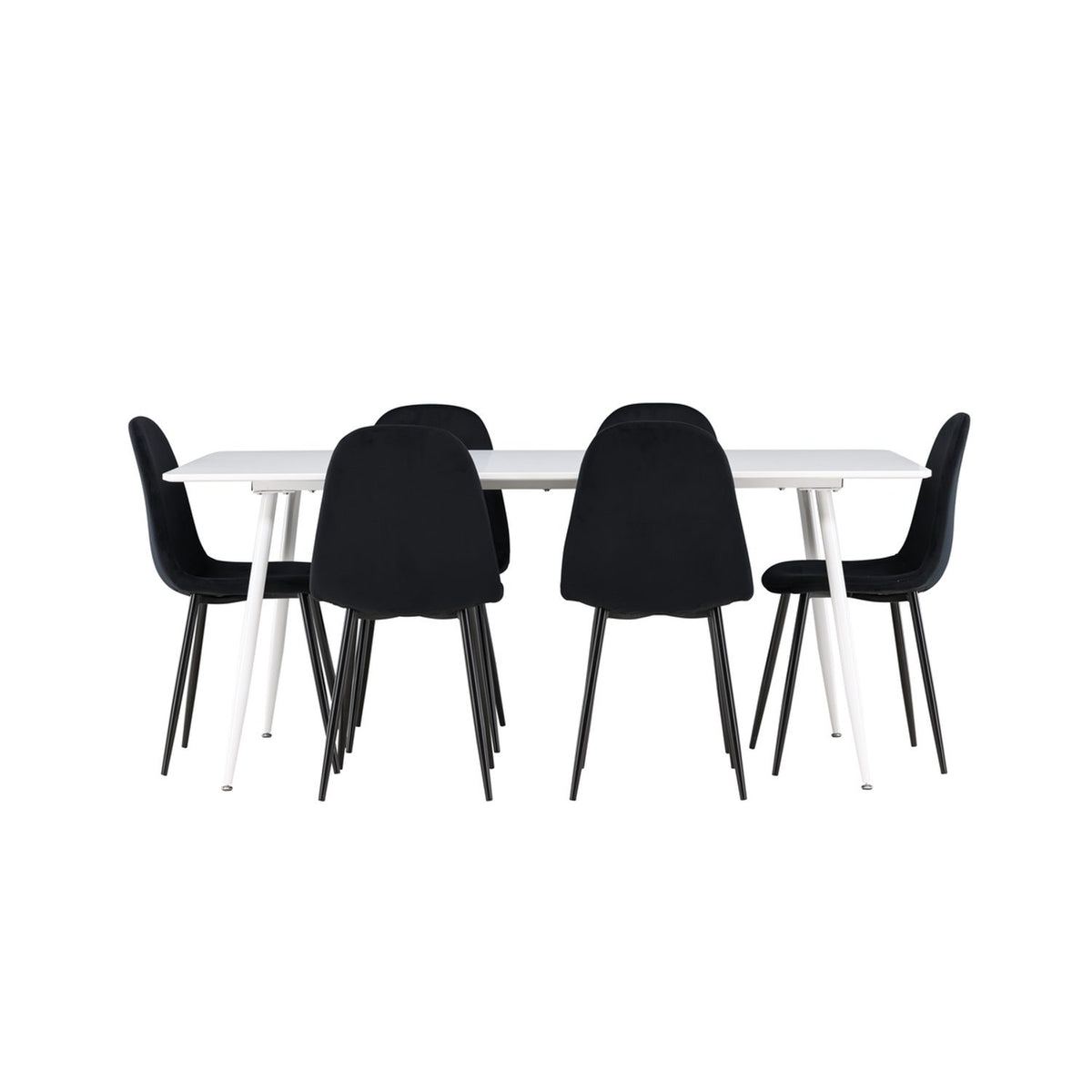 Silar, Polar Rektangulär matgrupp Svart, Vit, 180 x 90