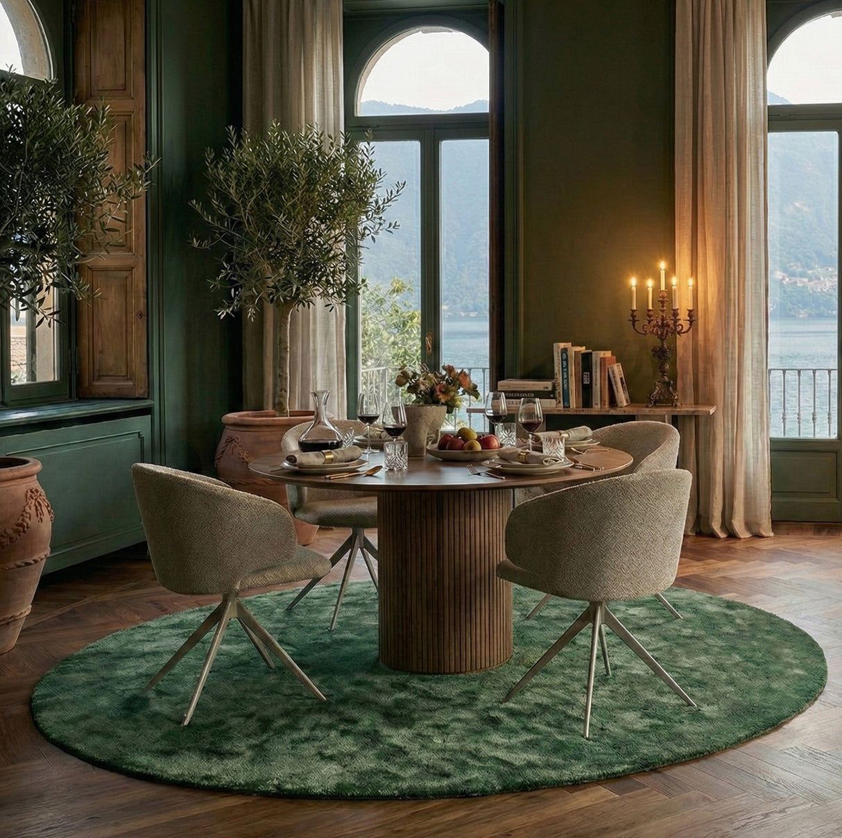 Accento Ø120 cm Matbord Rökt