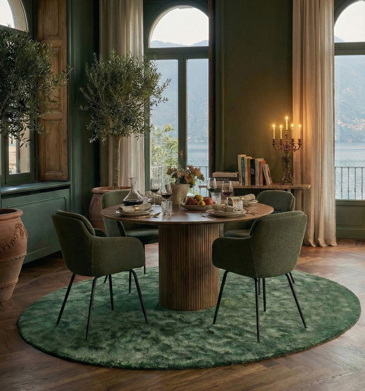 Accento Ø120 cm Matbord Rökt