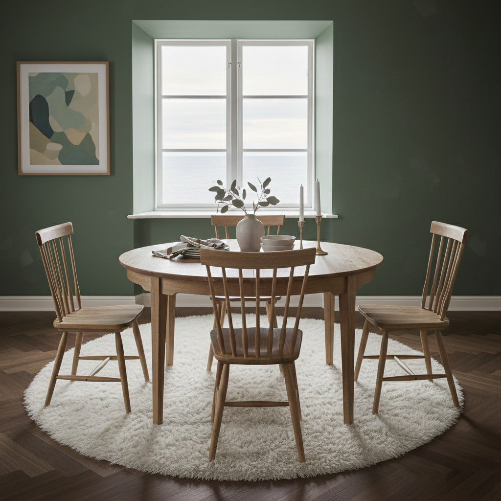 HOVDALA Matbord Ø 115cm Inkl. Två Ilägg Ek