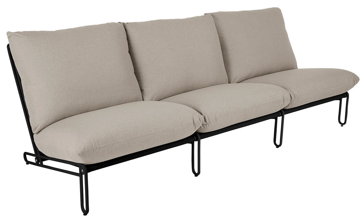 Blixt 3-sits soffa Svart/Beige