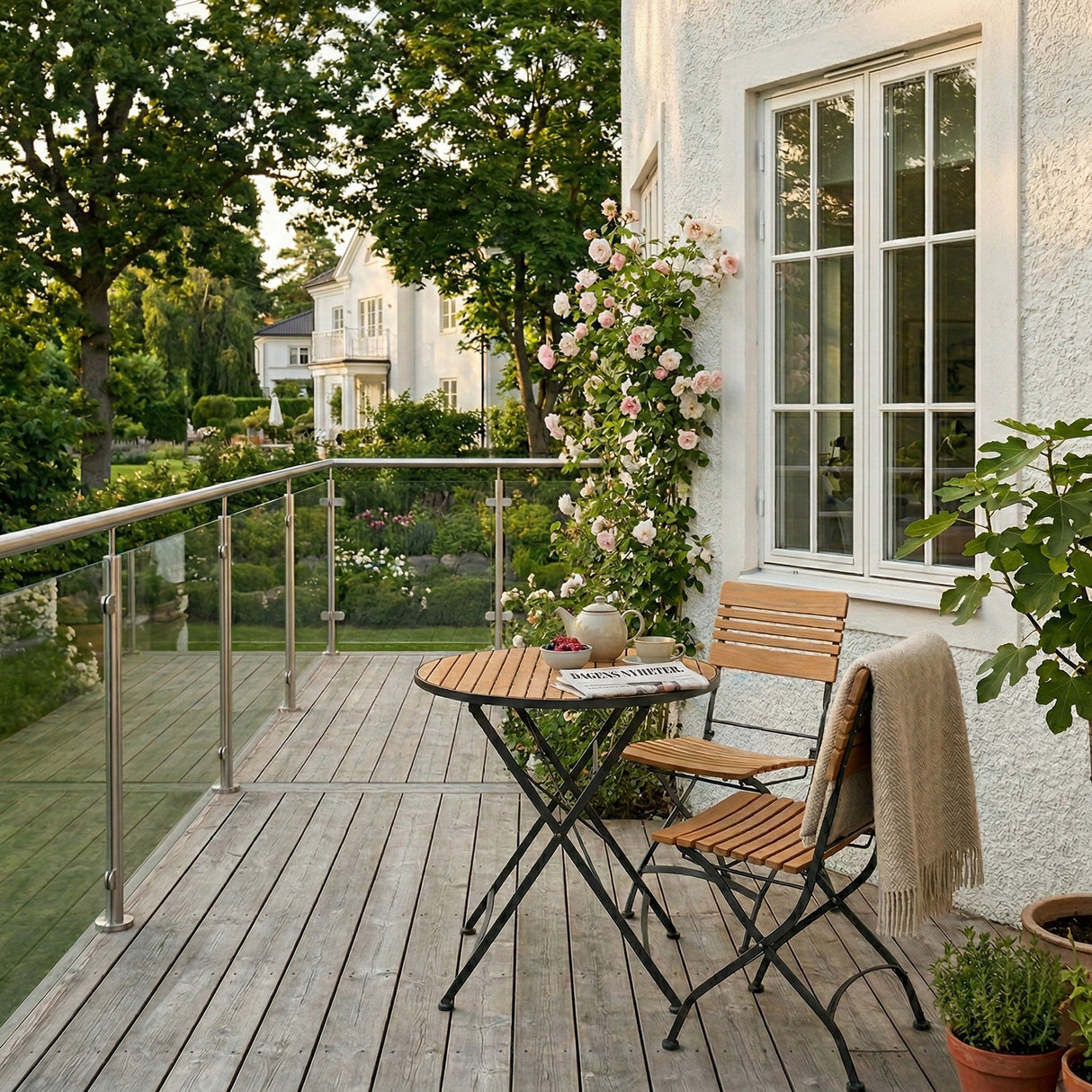 Brewer Matstol Svart/Teak