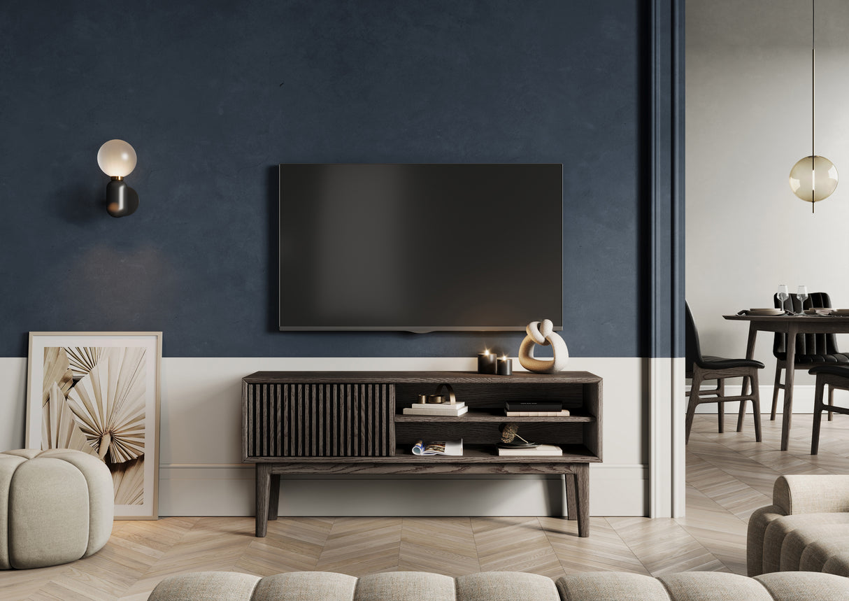 Broholm TV-Bänk Lameller Rökfärgad Ek