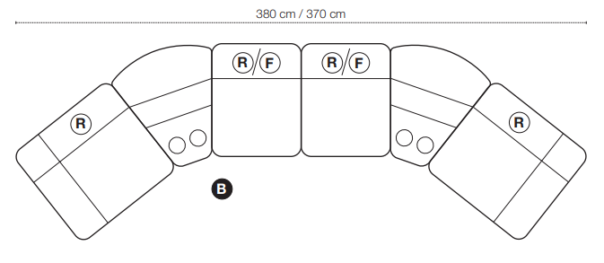 Cinema Biosoffa Komb B Grått Tyg