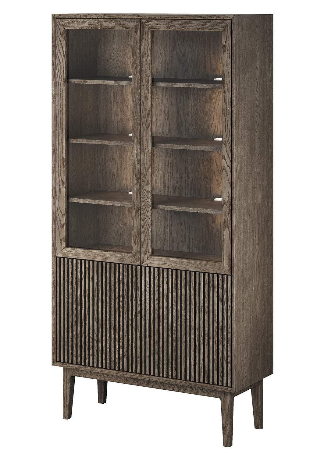 Broholm Vitrinskåp Lameller Rökfärgad Ek