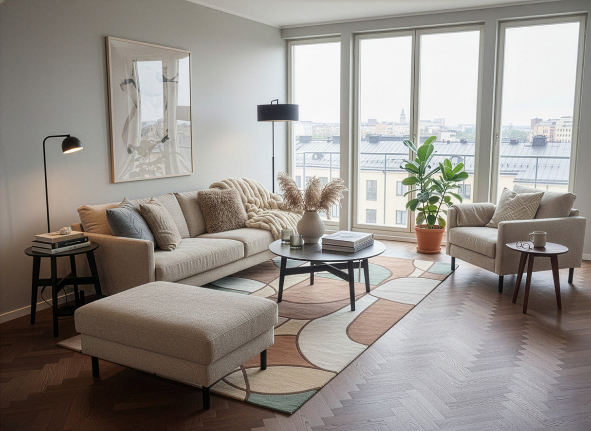 Modern Abstract Matta Multi Pastell