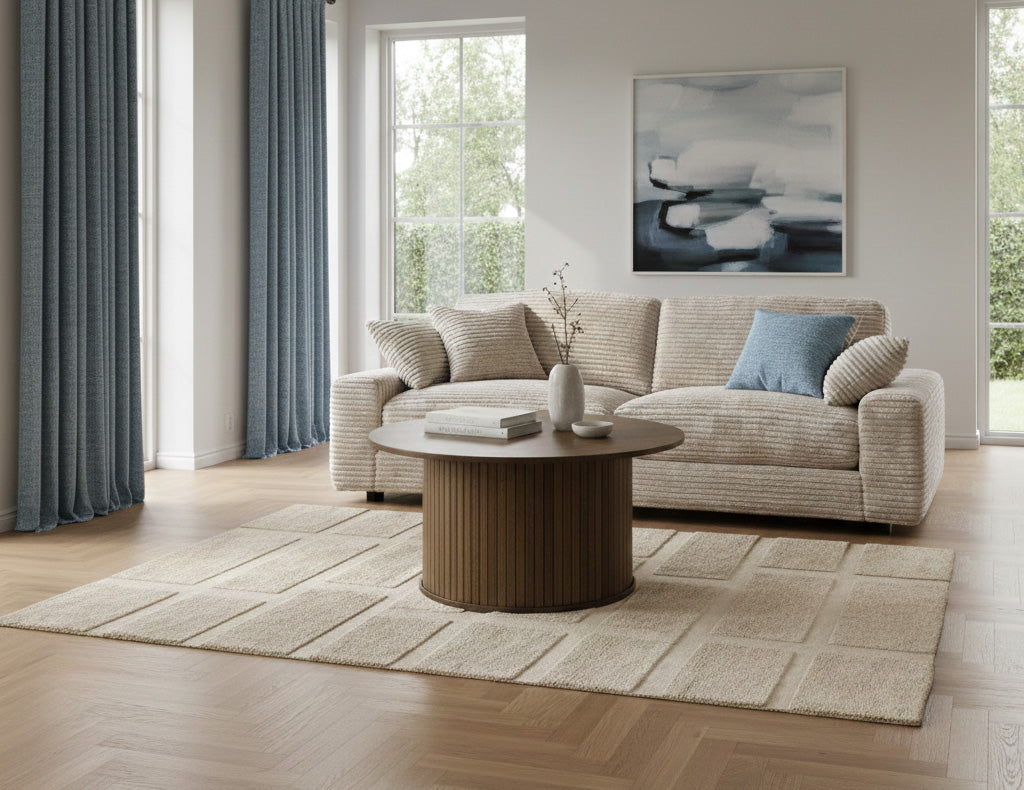 Freja 3-Sits Soffa Teddy Shitake